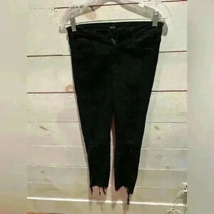 Vervet jeans size 26, crop straight fit, distressed skinny jeans, black, raw hem
